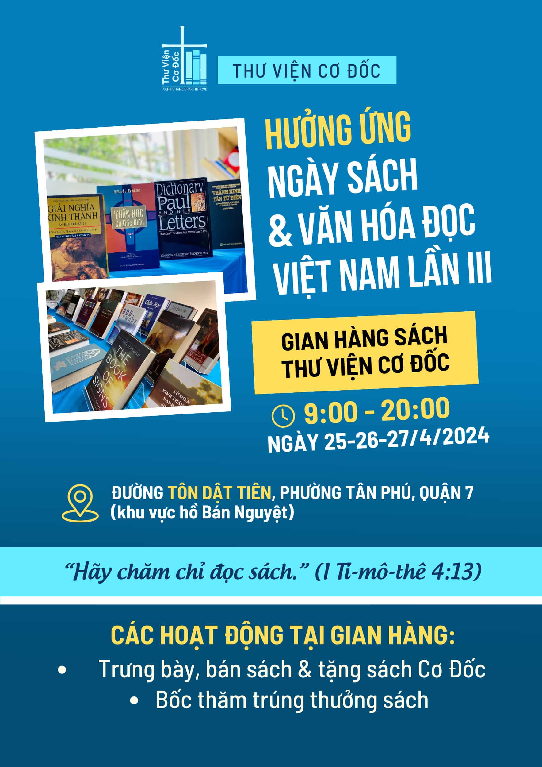Thư Viện Cơ Đốc hưởng ứng Ngày Sách và Văn hóa đọc Việt Nam lần 3 - Năm 2024